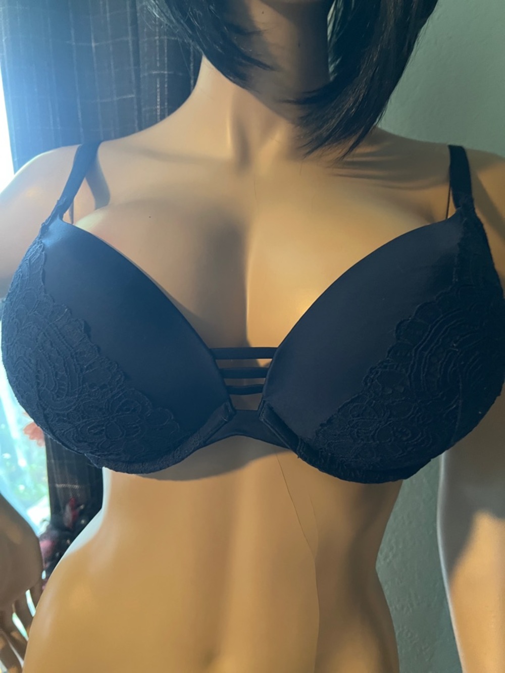 NWOT Soma Black Lace Push-Up Bra S36DD